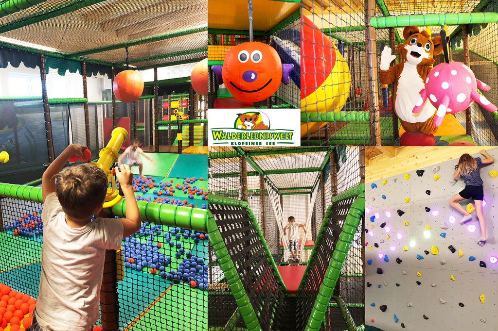 Auch bei Regen viel Spaß - In der Indoor-Spielhalle gibt es immer etwas zu entdecken und zu spielen - auch bei Regenwetter. - © Walderlebniswelt Klopeiner See Auch bei Regen viel Spaß - In der Indoor-Spielhalle gibt es immer etwas zu entdecken und zu spielen - auch bei Regenwetter. - © Walderlebniswelt Klopeiner See