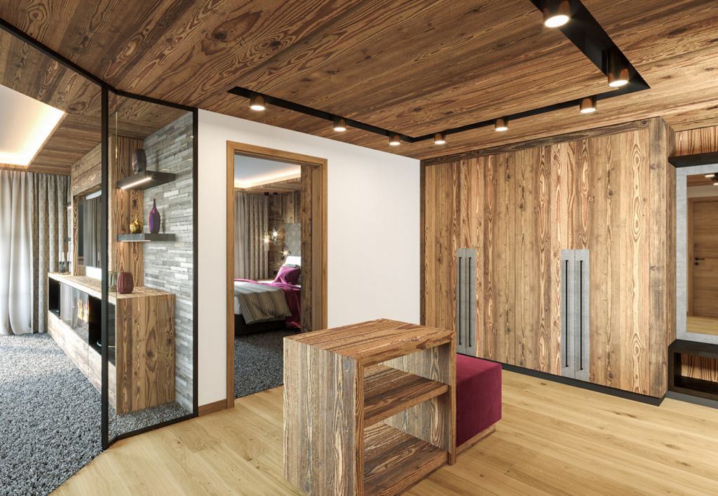 Neue Zimmer: Panoramasuite - Insgesamt wird es vier neue Zimmertypen geben. Das Maximum, was geht, ist die Panoramasuite mit insgesamt ca. 70 m² für 2 bis 4 Personen. - © Der Postwirt in Söll Neue Zimmer: Panoramasuite - Insgesamt wird es vier neue Zimmertypen geben. Das Maximum, was geht, ist die Panoramasuite mit insgesamt ca. 70 m² für 2 bis 4 Personen. - © Der Postwirt in Söll