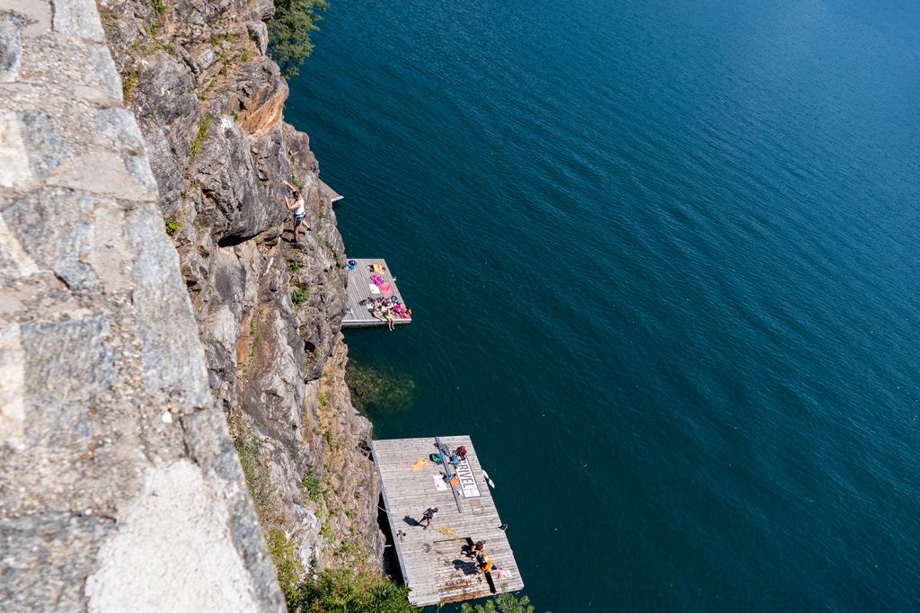 Millstätter See - Wie zum Beispiel hier an der Kletterwand zum Jungfernsprung, an dem die gesamten Aufnahmen entstanden. - © alpintreff.de / christian Schön