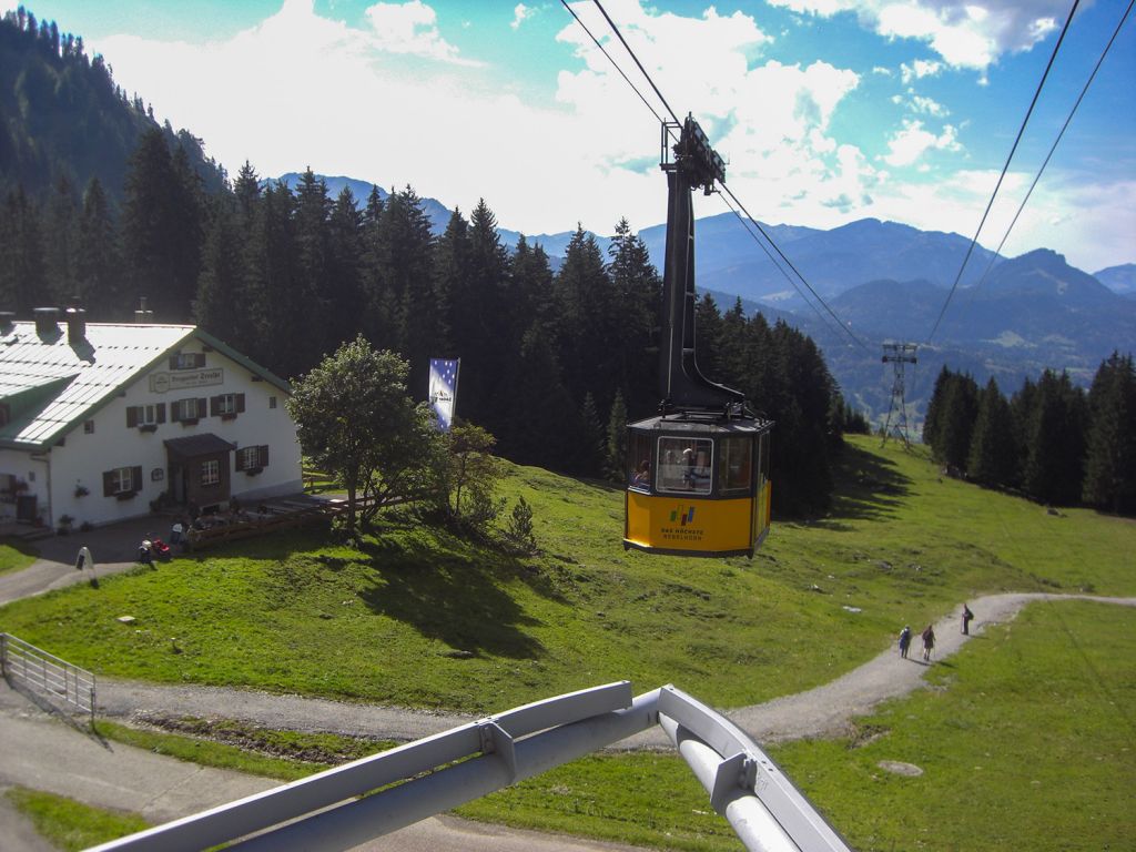 Nebelhornbahn von 1977 - Blick von der Station Seealpe talwärts - © alpintreff.de / christian Schön