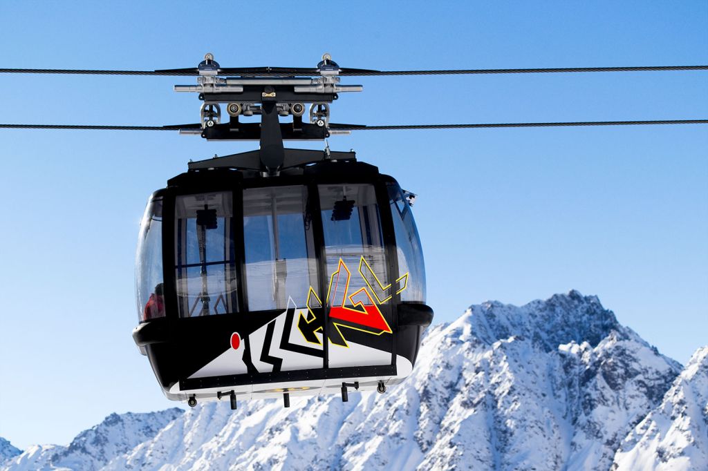 Silvrettabahn in Ischgl - Das Funitel Silvretta Seilbahn in Ischgl wurde im Jahr 1998 in der Hochzeit der Systeme mit den breit auseinanderliegenden Förderseilen gebaut. - © TVB Paznaun - Ischgl