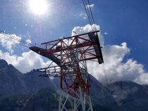 Bayerische Zugspitz-Seilbahn - Die Stütze im Vorbeiflug • © alpintreff.de / christian Schön