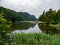 Freibad Obersee Füssen - Panoramaaufnahme Obersee. Leider mit defektem Objektiv, was sich in dieser Aufnahme wieder gut niedergeschlagen hat. • © alpintreff.de / christian Schön