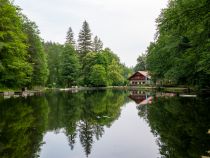 Blick über den See mit Waldwirtschaft Mittersee • © alpintreff.de / christian Schön