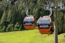 Stubnerkogelbahn Bad Gastein - Alles auf Orange. Die Bahn zum Stubnerkogel war die erste - mittlerweile auch die Schlossalmbahn in Hofgastein. • © alpintreff.de / christian Schön