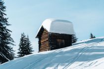 Ursprüngliche Heuhütten - sogenannte „Schupfn“ -  prägen das Landschaftsbild von Tilliach. Die Obertilliach-Hütte liegt auf über 1.450 Metern im höchstgelegenen Ort des Osttiroler Lesachtals. • © TVB Osttirol, Flo Totschnig