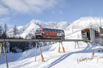 Die Standseilbahn im Winterbetrieb. • © Wurzeralm, Daniel Hinterramskogler