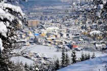 Blick auf das verschneite Wörgl. • © TVB Kitzbüheler Alpen, Hannes Dabernig