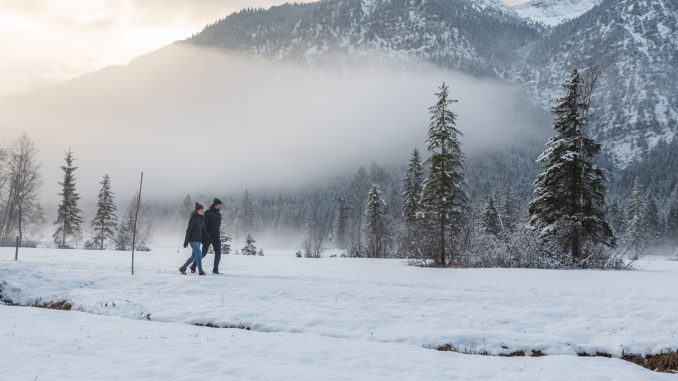 Naturpark Ammergauer Alpen: Auf den „Top 7-Routen“ ins Winterglück wandern. // Foto: Ammergauer Alpen GmbH, Simon Bauer