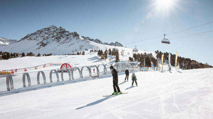 Der Goldpark Nauders ist der perfekte Ort, um Skifahren zu lernen oder aufzufrischen. // Foto: TVB Tiroler Oberland Nauders, Rudy Wyhlidal